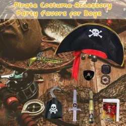 9 Pieces Pirate Accessories Halloween Kids Pirate Theme Pretend Party Toys Set Kids' Party Cosplay Pirate Dress Up Supplies w...