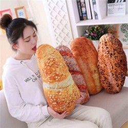 Bread Shape Pillow 19.6in 3D Simulation Soft Back Cushion Funny Food Plush Stuffed Toy Stuffed Plush Toy Butter Toast Bread L...