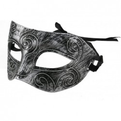 Halloween Masquerade Masks Halloween Face Mask Halloween Venetian Masks Halloween Costumes Props(Silver) $13.42 Kids' Dress-U...