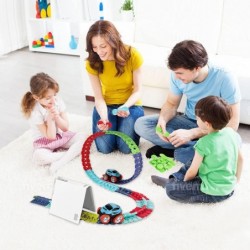 Car and Flexible Track Playset Create A Engineering Road Gifts for 3 4 5 6 7 8 9 10 11 Year Old. Race Tracks Toys for Kids Bo...