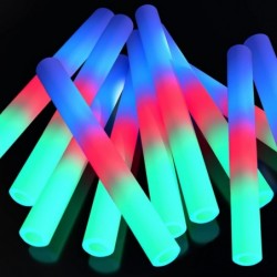 15 Pcs Foam Glow Sticks Bulk Halloween Party Favors LED Light Up Foam Sticks Glow in the Dark Party Supplies for Kids Adults ...