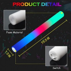 15 Pcs Foam Glow Sticks Bulk Halloween Party Favors LED Light Up Foam Sticks Glow in the Dark Party Supplies for Kids Adults ...