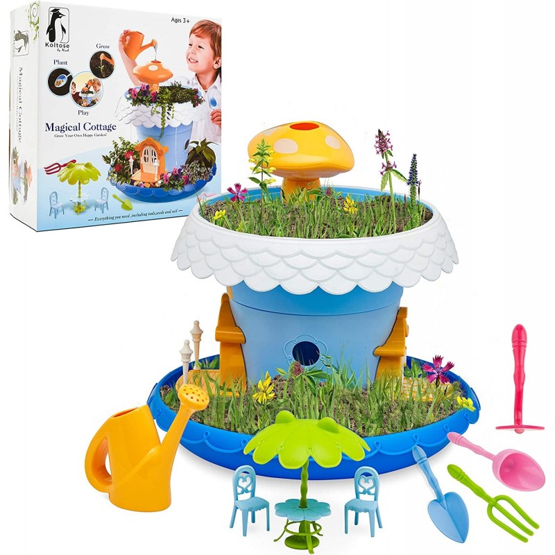 Fairy Garden Kit DIY Fairy Garden Kit for Girls and Boys Complete With All Supplies and Accessories Including Flowerpots Base...