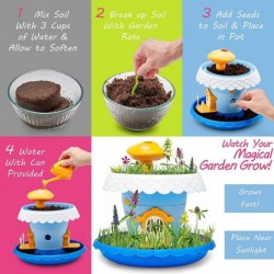 Fairy Garden Kit DIY Fairy Garden Kit for Girls and Boys Complete With All Supplies and Accessories Including Flowerpots Base...