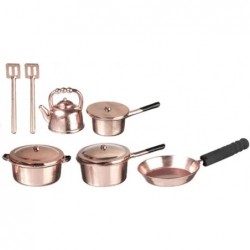 Dollhouse Miniature METAL COPPER KITCHENWARE /10PCS $17.02 Dollhouse Accessories