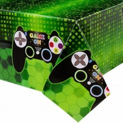 Video Game Table Covers - 108''x 54'' Disposable Printed Plastic Tablecloth Party Supplies for Kids Player Geek Game Themed P...