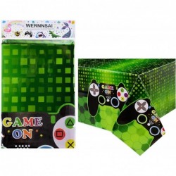 Video Game Table Covers - 108''x 54'' Disposable Printed Plastic Tablecloth Party Supplies for Kids Player Geek Game Themed P...