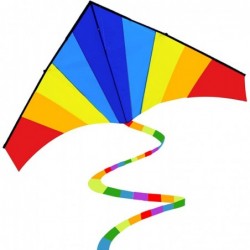 Large Rainbow Kite for Kids and Adults Beach Kites for Adults Outdoor Toys Games and Activities Kites Single Line Kite with F...