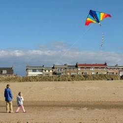 Large Rainbow Kite for Kids and Adults Beach Kites for Adults Outdoor Toys Games and Activities Kites Single Line Kite with F...