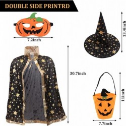 Halloween Wizard Cape with Hat Halloween kids Costumes Props Witch Cloak Pumpkin Pocket and Mask Halloween Role Play Party Co...