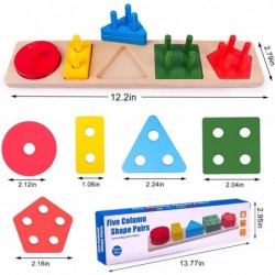 Montessori Toys for 1 2 3 4 Year Old Toddlers 3 in 1 Multi-Play Wooden Sorting & Stacking Toys for Toddlers Preschool Wooden ...