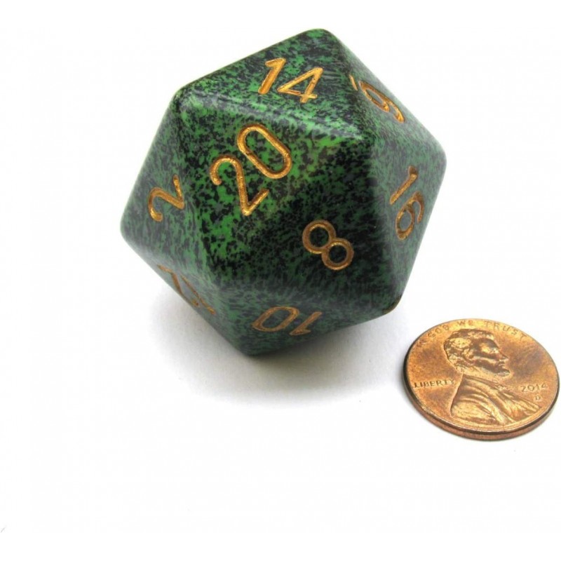 Manufacturing XS2002 Golden Recon Speckled Single Jumbo 34 mm D20 Dice Set $15.46 Game Accessories