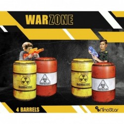 4 Pack WAR Zone Inflatable Battle Battlefield Barrels Compatible with Nerf Great for Nerf Party Laser Tag Gun Game Battle Obs...