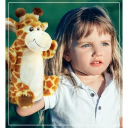 DolliBu Giraffe Plush Hand Puppet For Kids - Soft Plush Stuffed Animal Hand Puppet Toy for Puppet Show Games & Puppet Theater...