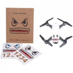 Darkhorse 2pcs Stickers Shark Face Pattern Decals Skin DIY Accessory for DJI Mini 3 Pro / Mavic Air / Mavic Pro / Mini 2 /Min...