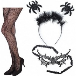 Halloween Spider Headband Spider Web Socks Halloween Lace Mask Halloween Party Favors Supplies Cosplay Costume Black $16.87 K...