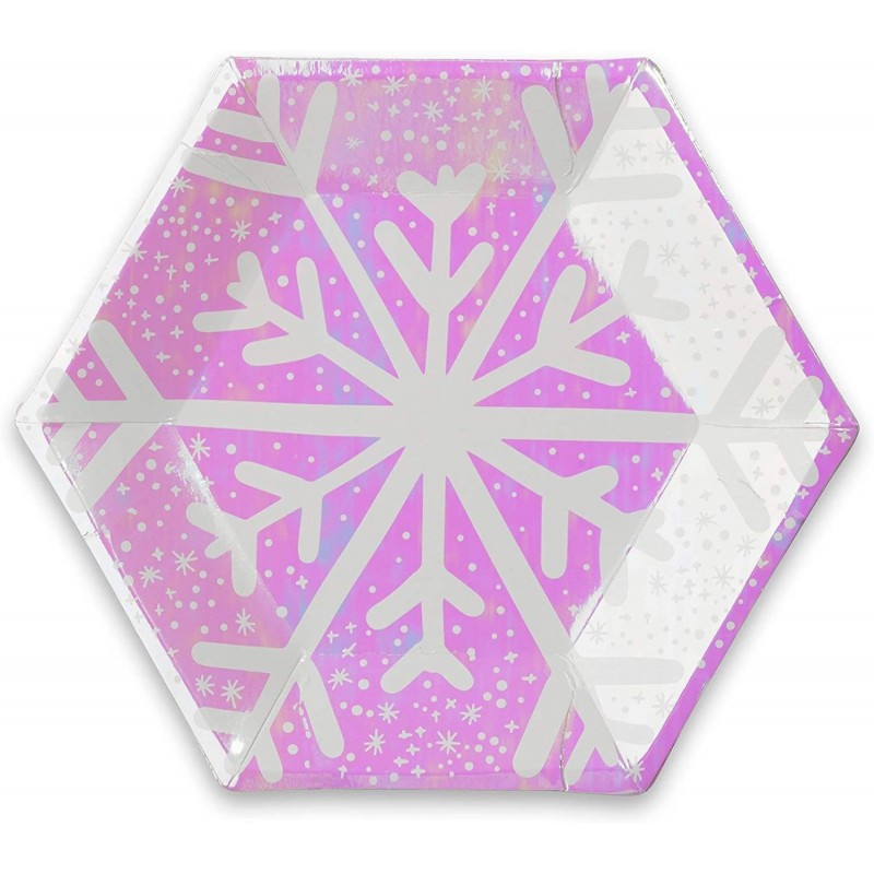 Frosted Iridescent Snowflake Small Paper Party Plates Pack of 8 $18.13 Kids' Party Tableware