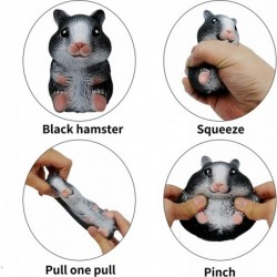 Adult Children Decompression Ball Cute Hamster fingertip Toy Anti-Stress Sensory Ball Relieve Tension Squeeze Toy Gift (Black...