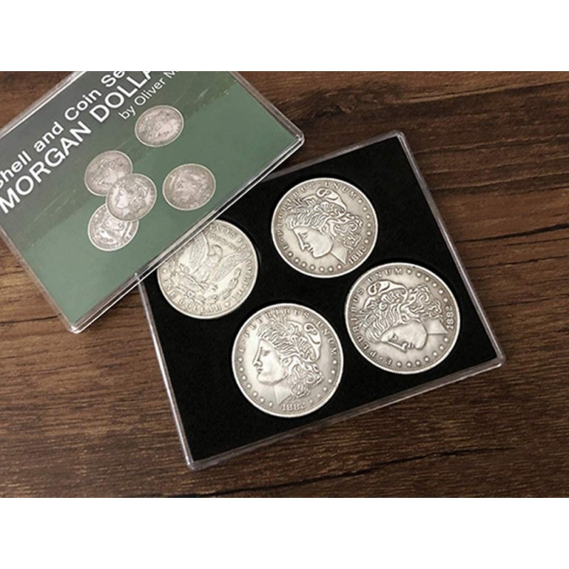 Morgan Dollar Shell and Coin Set (5 Coin +1 Head Shell+1 Tail Shell) Magic Coin Magic Tricks Illusions Close up Fun $47.18 Ma...