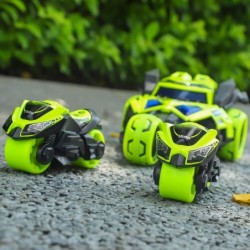 3 in 1 Alloy Racing Motorcycle Model Cars Pull Back Vehicles Catapult Toy for Boys Toddlers Age 4-8 Launcher Toys with Light ...