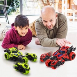 3 in 1 Alloy Racing Motorcycle Model Cars Pull Back Vehicles Catapult Toy for Boys Toddlers Age 4-8 Launcher Toys with Light ...