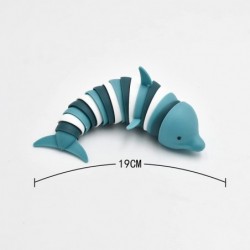 Fidget Slug Toy 3D Articulated Stretch Dolphin Stress Reliever Hand Toy Sensory Stress Relief Toy for Adults and Kids Pressur...