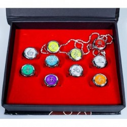 Pack of 10 Anime Rings Set Japanese Cosplay Finger Rings Anime Rings with Necklace Anime Ring for Men Kids and Cosplay Fans $...