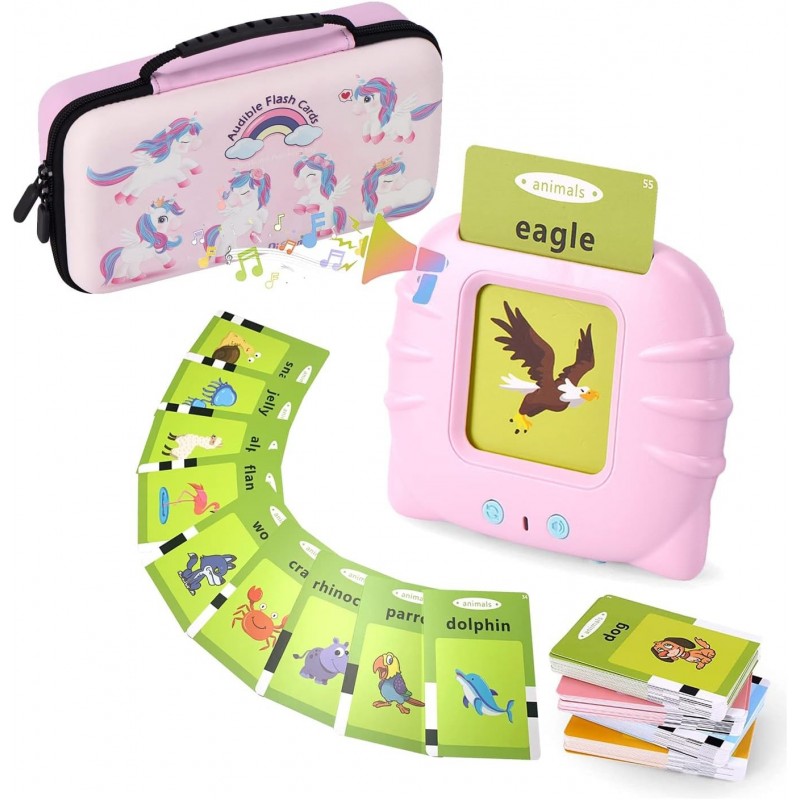 Preschool Audible Talking Flash Cards Electronic Early Education Machine with 112pcs Cards Double-Side Sight Words Learning R...