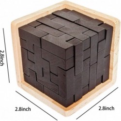 Wooden Brain Teaser Puzzle Cube Wooden Puzzles T-Shaped Jigsaw Logic Puzzle Educational Toy for Kids and Adults (Wine) $19.33...