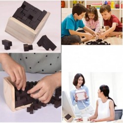 Wooden Brain Teaser Puzzle Cube Wooden Puzzles T-Shaped Jigsaw Logic Puzzle Educational Toy for Kids and Adults (Wine) $19.33...