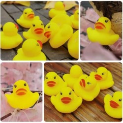 50 pcs Mini Yellow Rubber Duck Party Decoration Bath Toy Rubber Duck Pool Toy Rubber Duck Baby Shower Decoration Squeaky Duck...