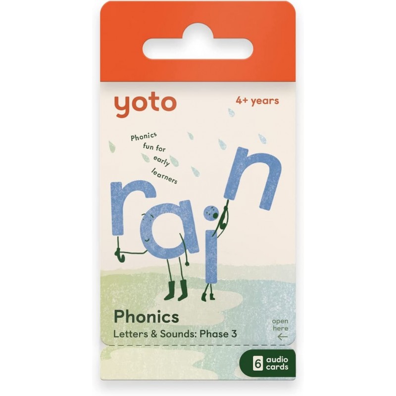 ‘Phonics: Letters & Sounds: Phase 3’ Audiobook Collection for Kids – for Player Mini & App – 7 Cards Featuring Interactive Au...