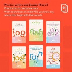 ‘Phonics: Letters & Sounds: Phase 3’ Audiobook Collection for Kids – for Player Mini & App – 7 Cards Featuring Interactive Au...