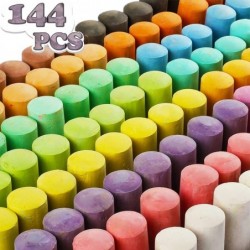 144 Pack 18 Colors Jumbo Sidewalk Chalk Set Washable Art Play For Kid and Adult Paint on School Classroom Chalkboard Kitchen ...