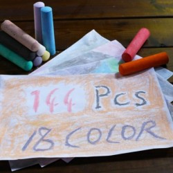 144 Pack 18 Colors Jumbo Sidewalk Chalk Set Washable Art Play For Kid and Adult Paint on School Classroom Chalkboard Kitchen ...