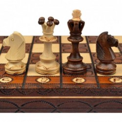 Handmade Junior European International Chess Set - 16 Inch Folding Wooden Board & Pieces $87.14 Board Games