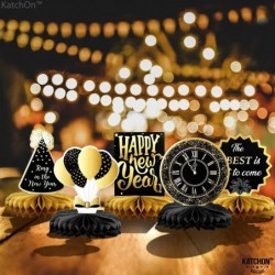 Big New Year Honeycomb Centerpieces Decorations - Pack of 9 | 3D Happy New Year Theme Table Toppers | Happy New Years Decorat...