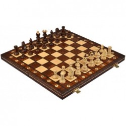 Handmade Junior European International Chess Set - 16 Inch Folding Wooden Board & Pieces $87.14 Board Games