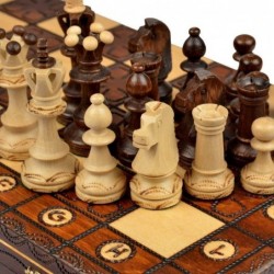 Handmade Junior European International Chess Set - 16 Inch Folding Wooden Board & Pieces $87.14 Board Games