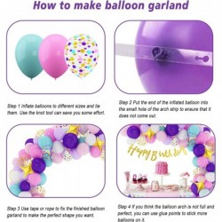 338Pcs Unicorn Birthday Balloons Arch Garland Kit Confetti Latex Foil Purple Pink Balloons Happy Birthday Banner Tassels for ...