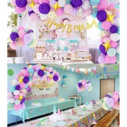 338Pcs Unicorn Birthday Balloons Arch Garland Kit Confetti Latex Foil Purple Pink Balloons Happy Birthday Banner Tassels for ...