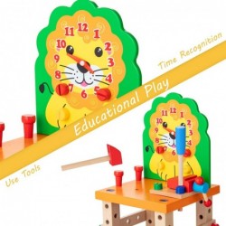 Wooden Building Set Cute Lion Wooden Chair Models Construction Play Set with Nuts Bolts and Tools Educational Building Toy fo...