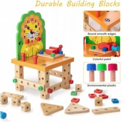 Wooden Building Set Cute Lion Wooden Chair Models Construction Play Set with Nuts Bolts and Tools Educational Building Toy fo...