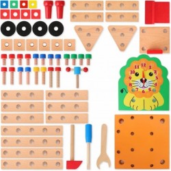 Wooden Building Set Cute Lion Wooden Chair Models Construction Play Set with Nuts Bolts and Tools Educational Building Toy fo...