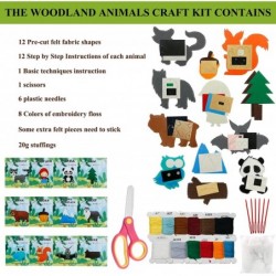 Crafts-Sewing-Kits for Kids 12 Set DIY Plush Woodland Animals Crafts Kits for Girls Boys Ages 6-12 Christmas Birthday Gifts E...