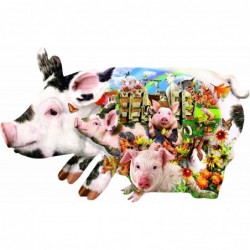 Harvest Pigs 800 pc Special Shaped Jigsaw Puzzle $35.47 Jigsaw Puzzles