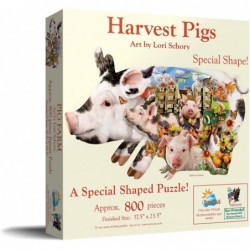 Harvest Pigs 800 pc Special Shaped Jigsaw Puzzle $35.47 Jigsaw Puzzles