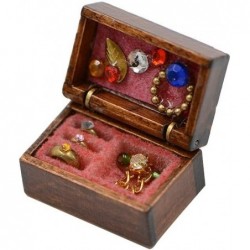 1Pcs 1:12 Mini Miniature Wooden Jewelry Box Bedroom Accessories Mini Decor $15.60 Dollhouse Accessories