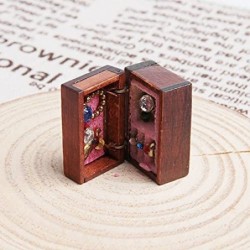 1Pcs 1:12 Mini Miniature Wooden Jewelry Box Bedroom Accessories Mini Decor $15.60 Dollhouse Accessories