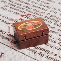 1Pcs 1:12 Mini Miniature Wooden Jewelry Box Bedroom Accessories Mini Decor $15.60 Dollhouse Accessories